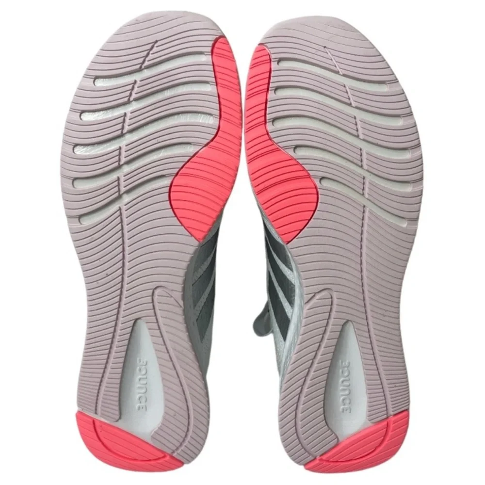 Adidas Bounce Edge Athletic Shoes Running Gray White Silver Coral Pink Size 11
